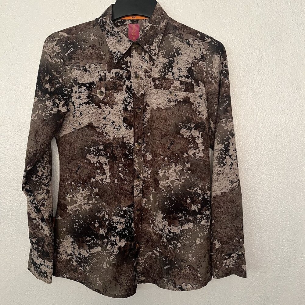 She Outdoors‎ Womens Size M Brown Camo Button Down True Timber Top